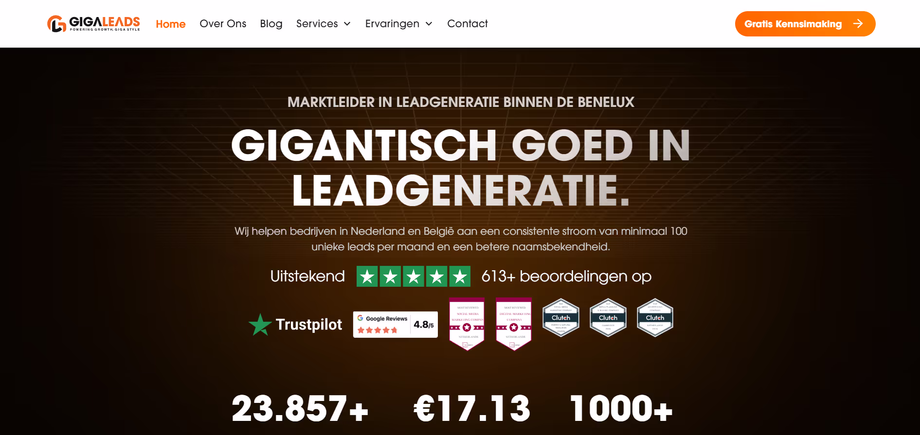 Gigaleads website by Weblyfe