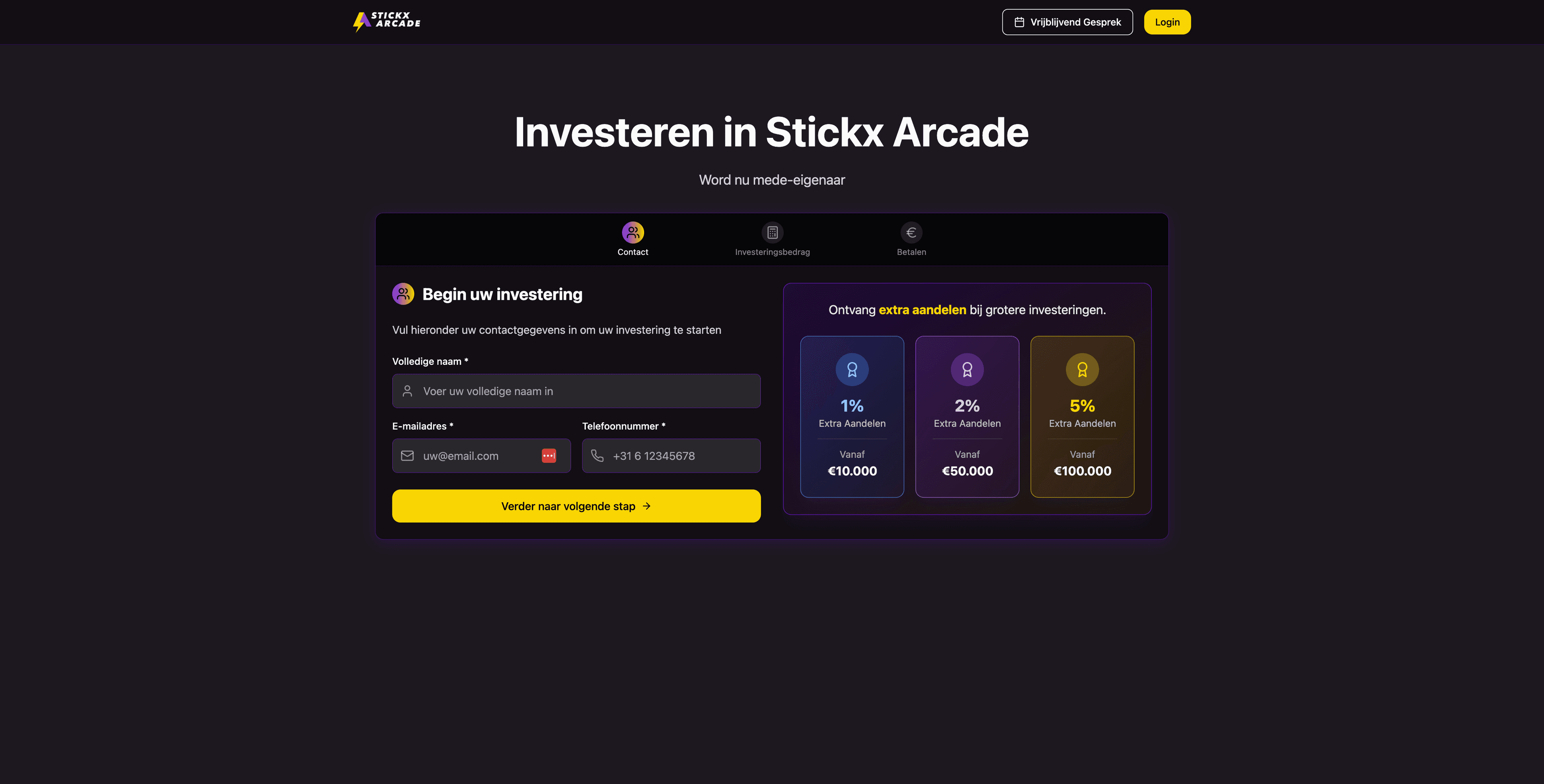 Stickx Investor project screenshot 2