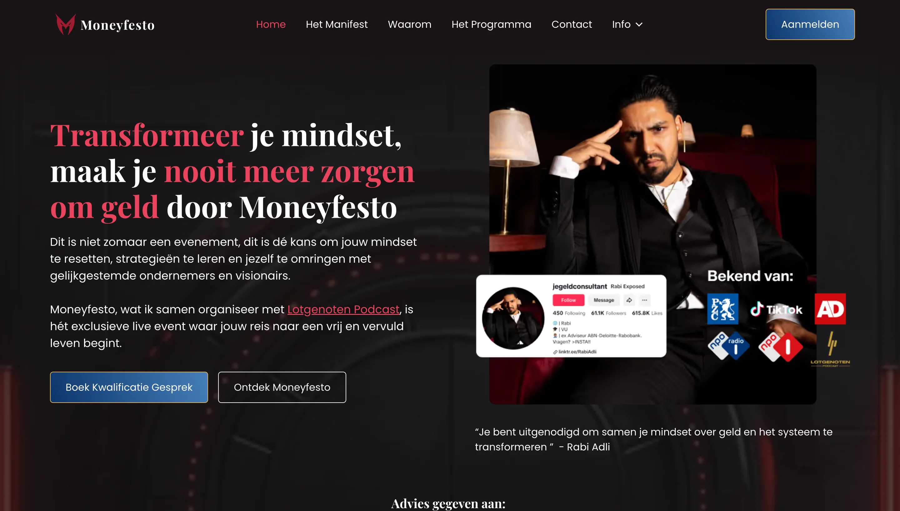 Moneyfesto project screenshot 1