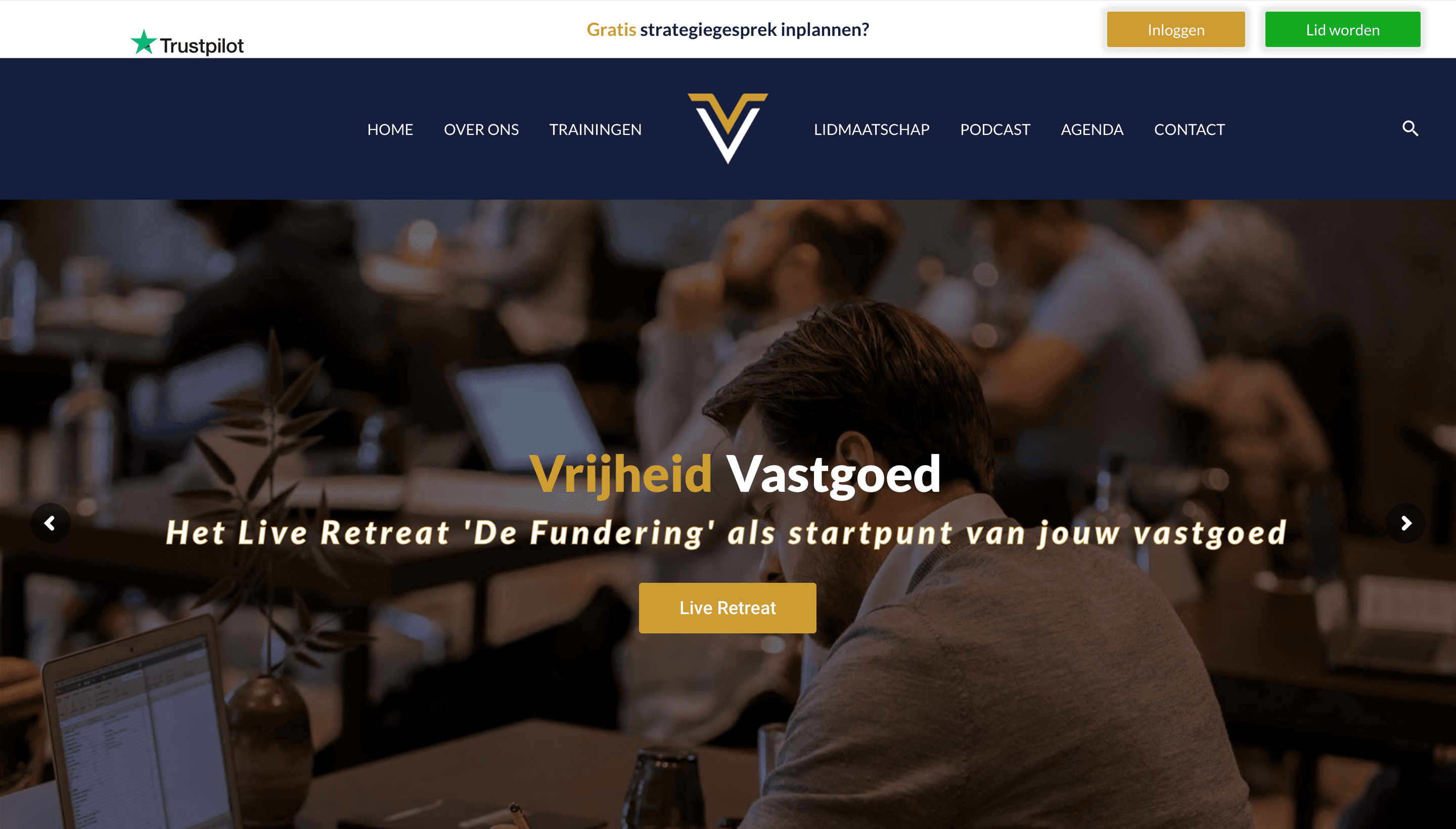 Vrijheid Vastgoed website by Weblyfe