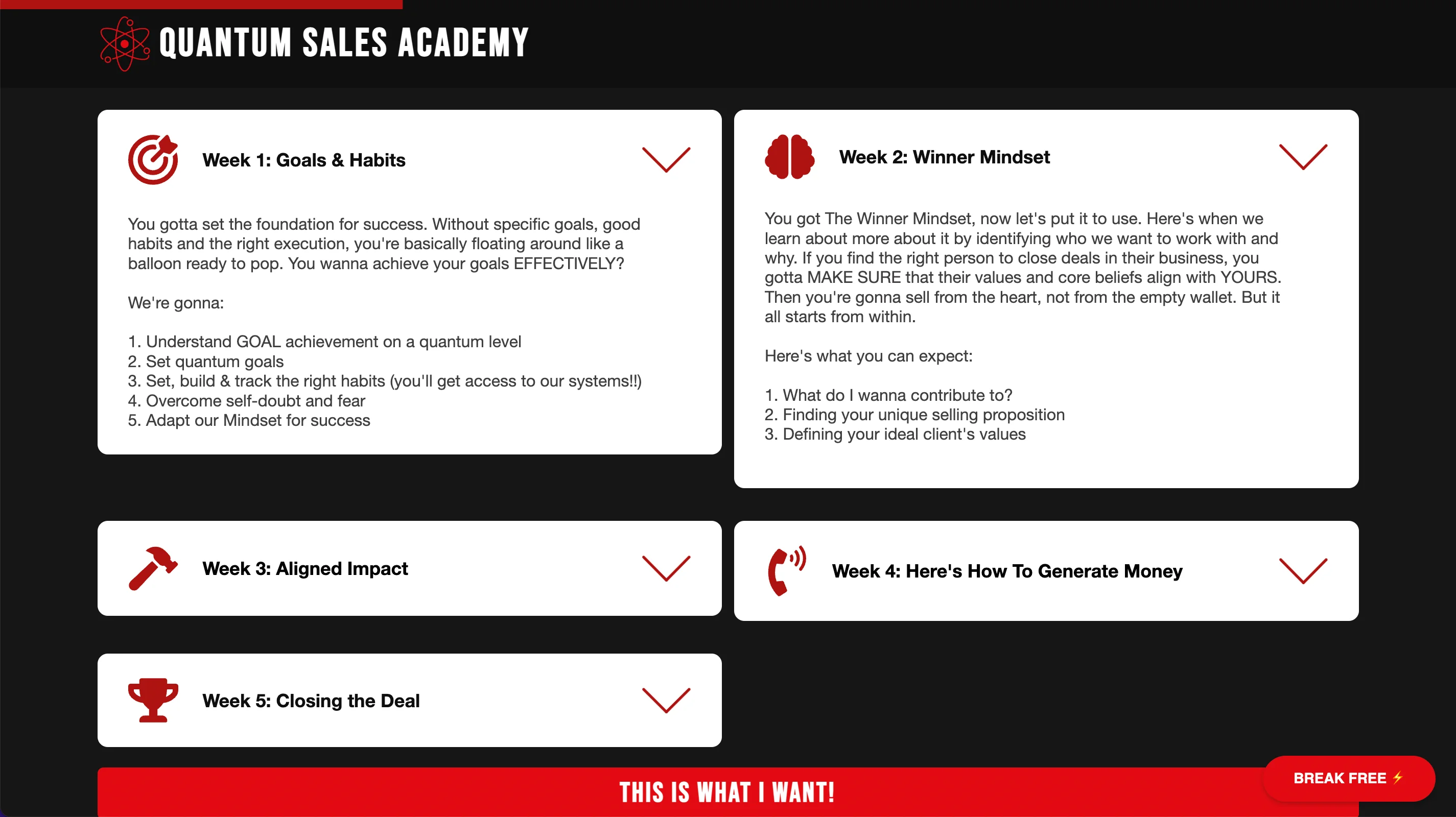 Quantum Sales Academy project screenshot 2