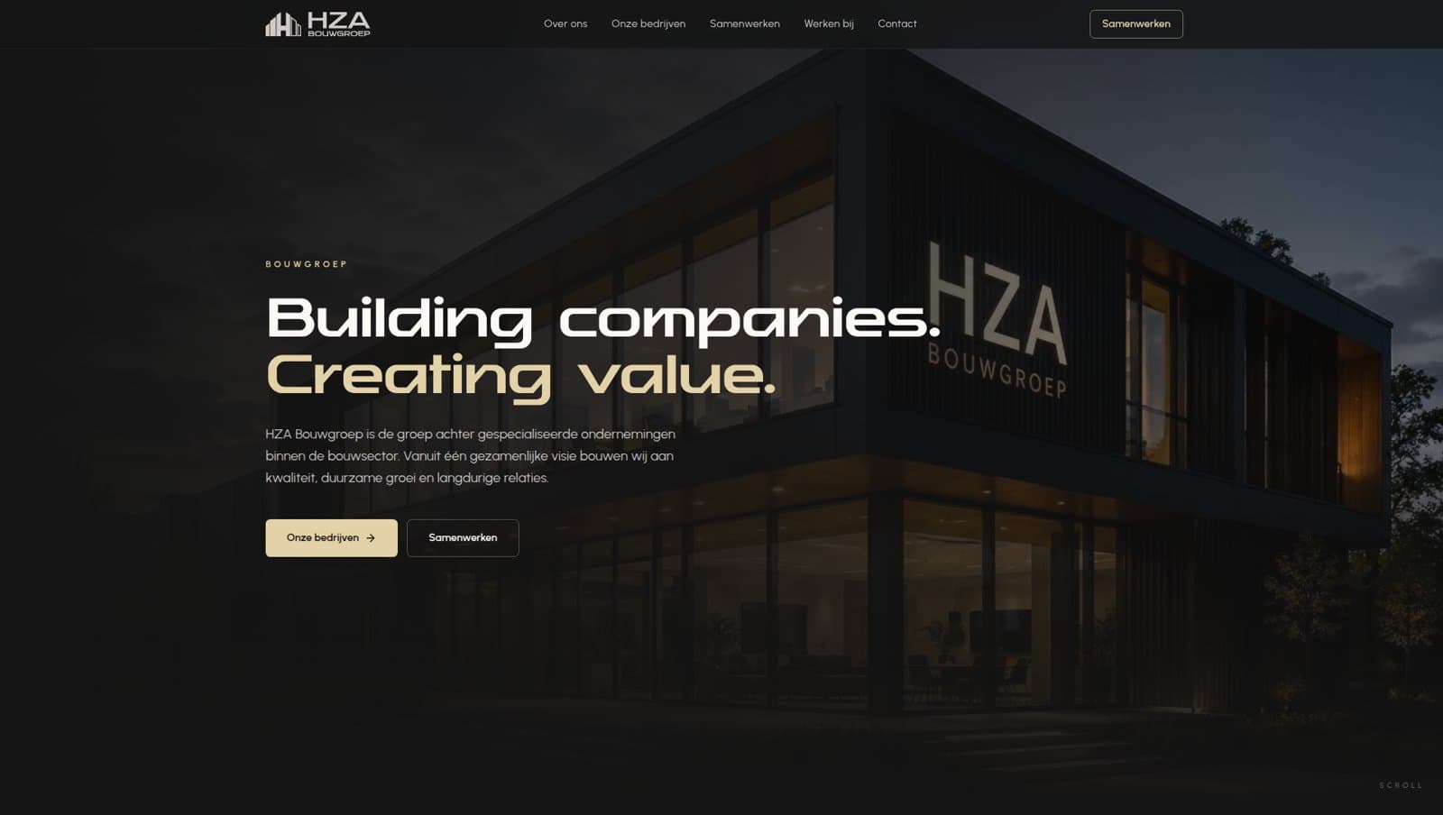 HZA Bouwgroep website by Weblyfe